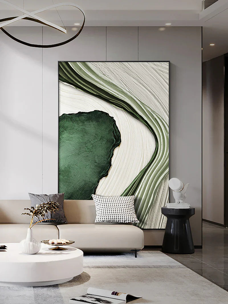 Green Minimalist Textured Wall Art #MT020