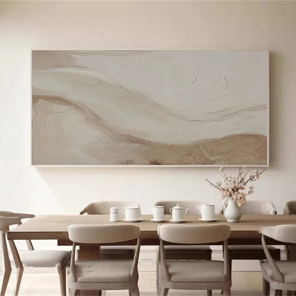 Beige and Brown Abstract Wall Art #AT004