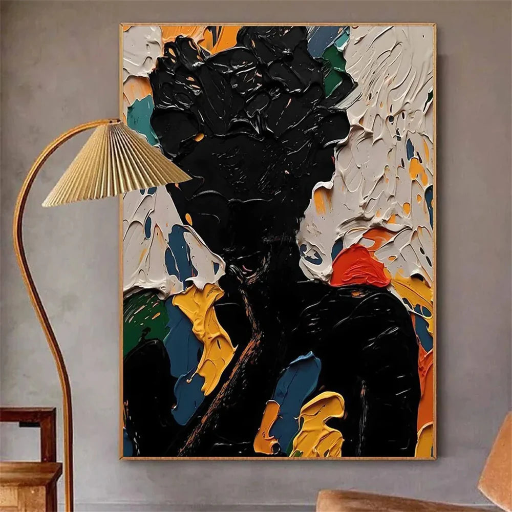 Abstract Portrait Textured Wall Art #PB008