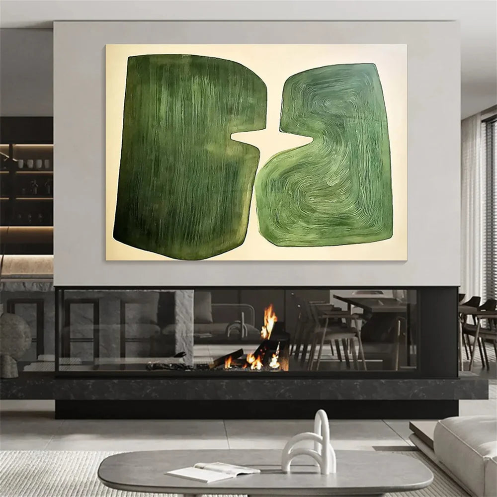 Green Abstract Texture Wall Art #AT075
