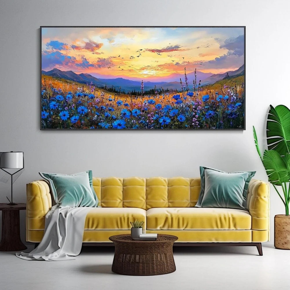 Flower & Tree Textured Abstract Wall Art #SF010