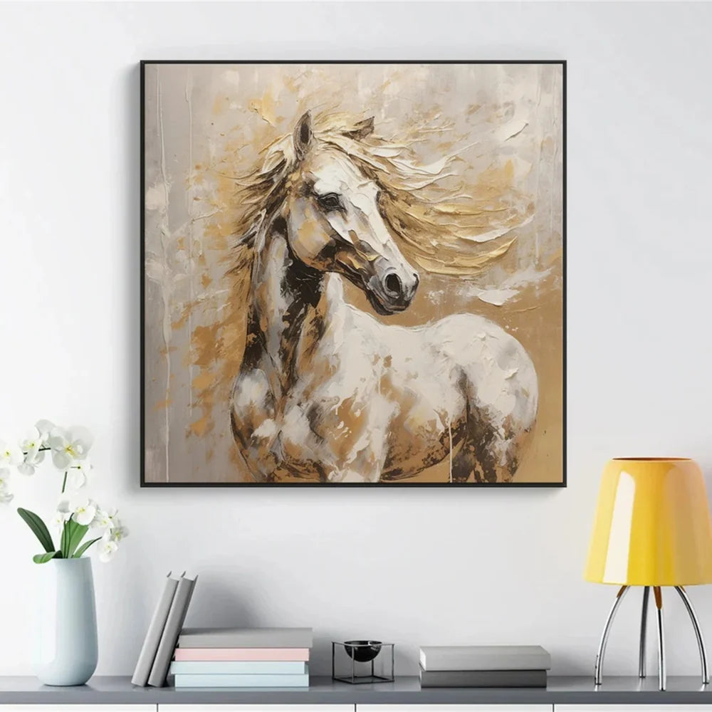 Abstract Horse Animal Textured Wall Art #DL011