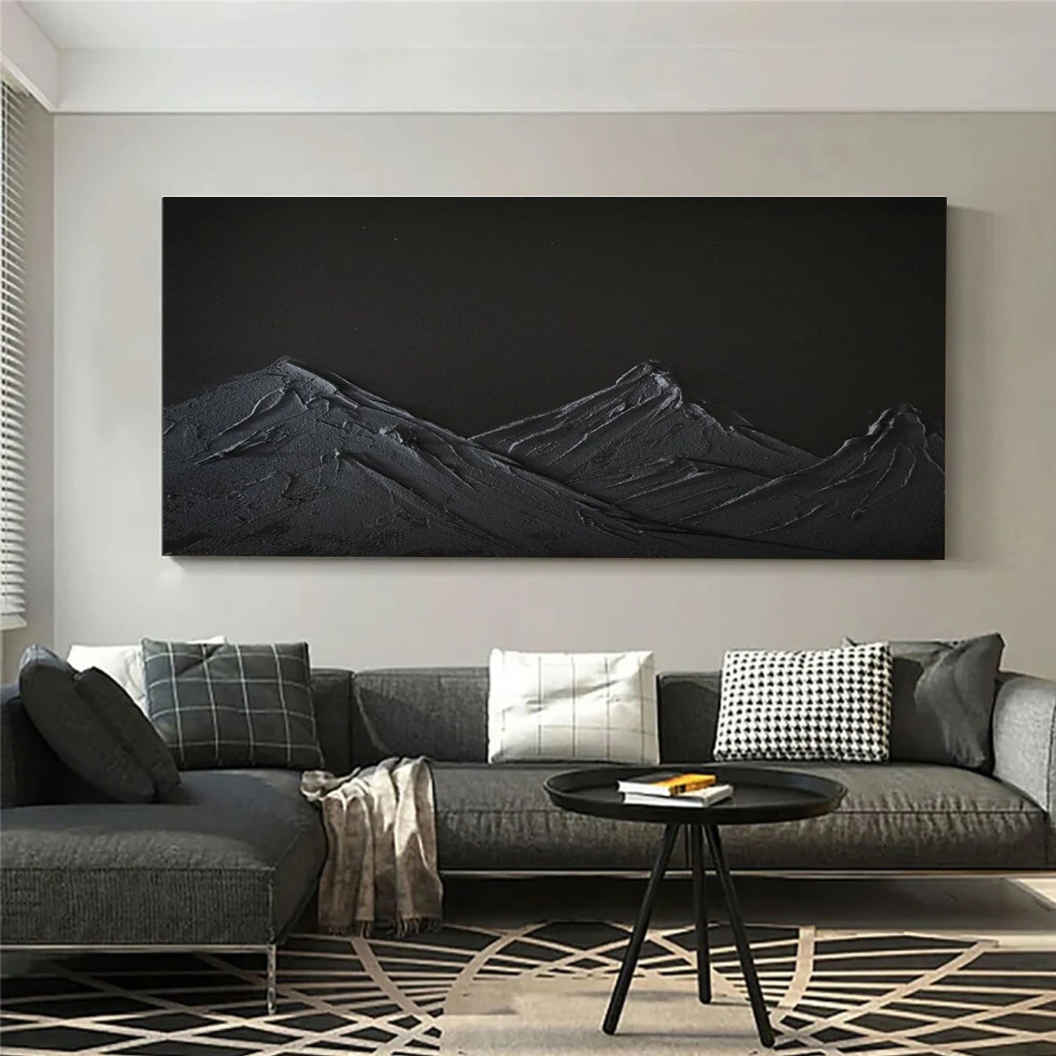 Black Mountain Textured Wall Art #MS037