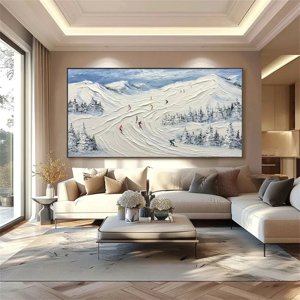 Skiing Sport Art Textured Canvas #PT011