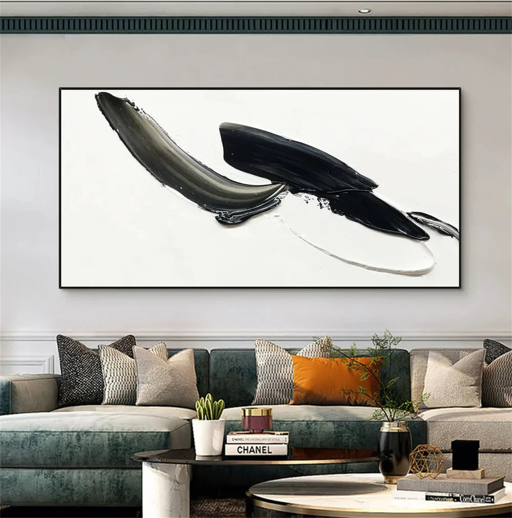 Black and White Minimalist Textured Wall Art #MT114