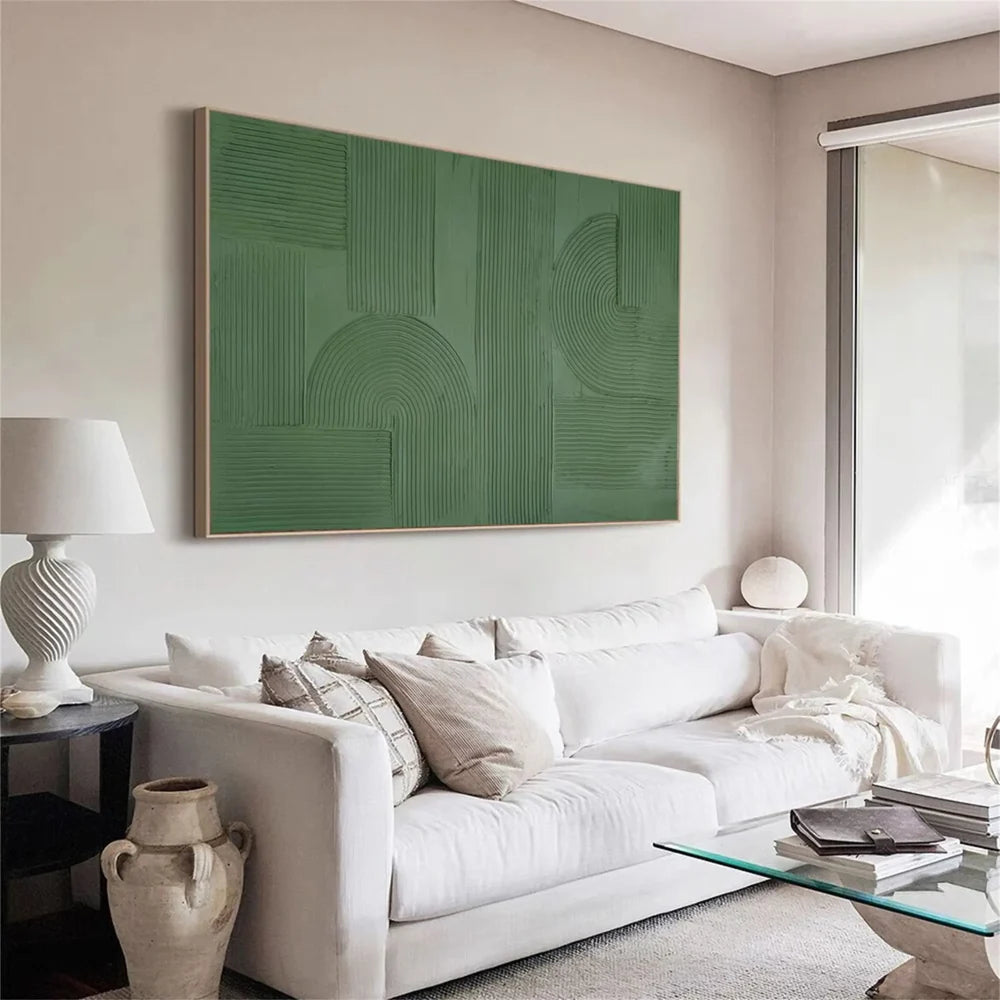 Green Minimalist Textured Wall Art #MT024