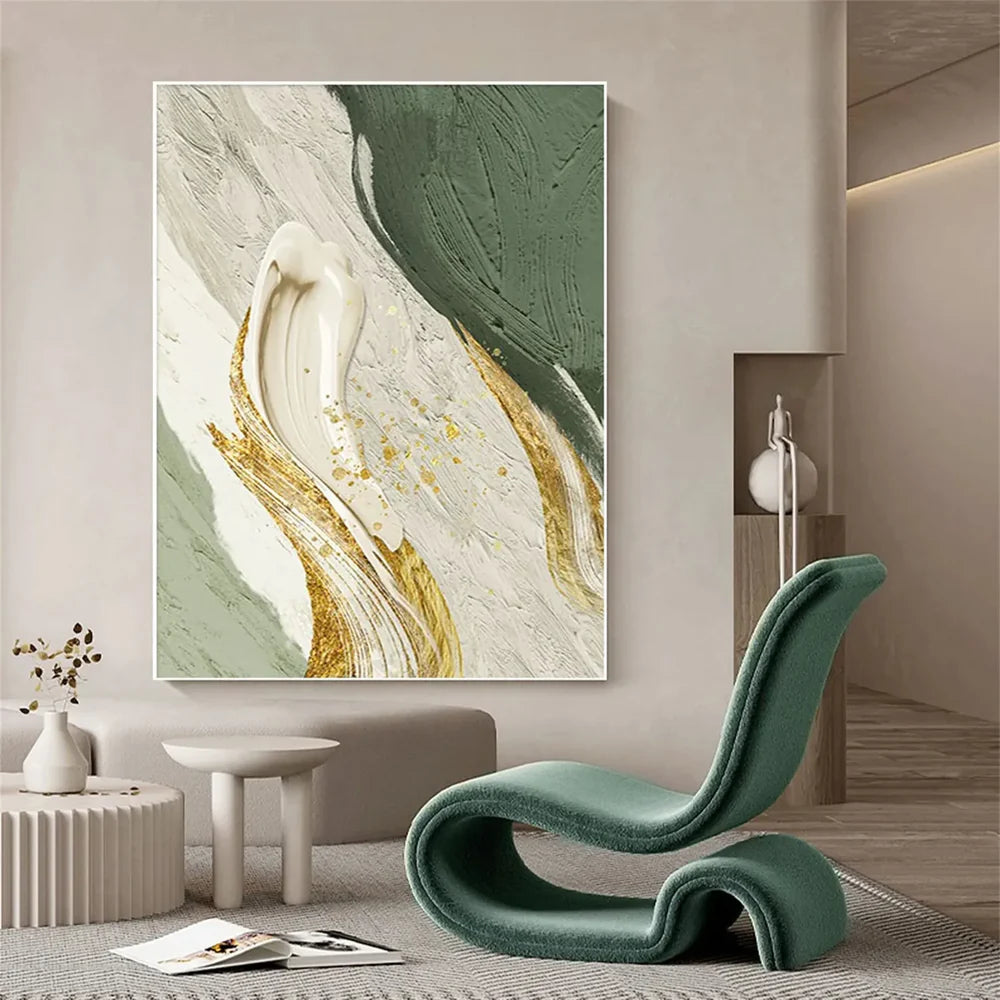 Green Minimalist Textured Wall Art #MT063