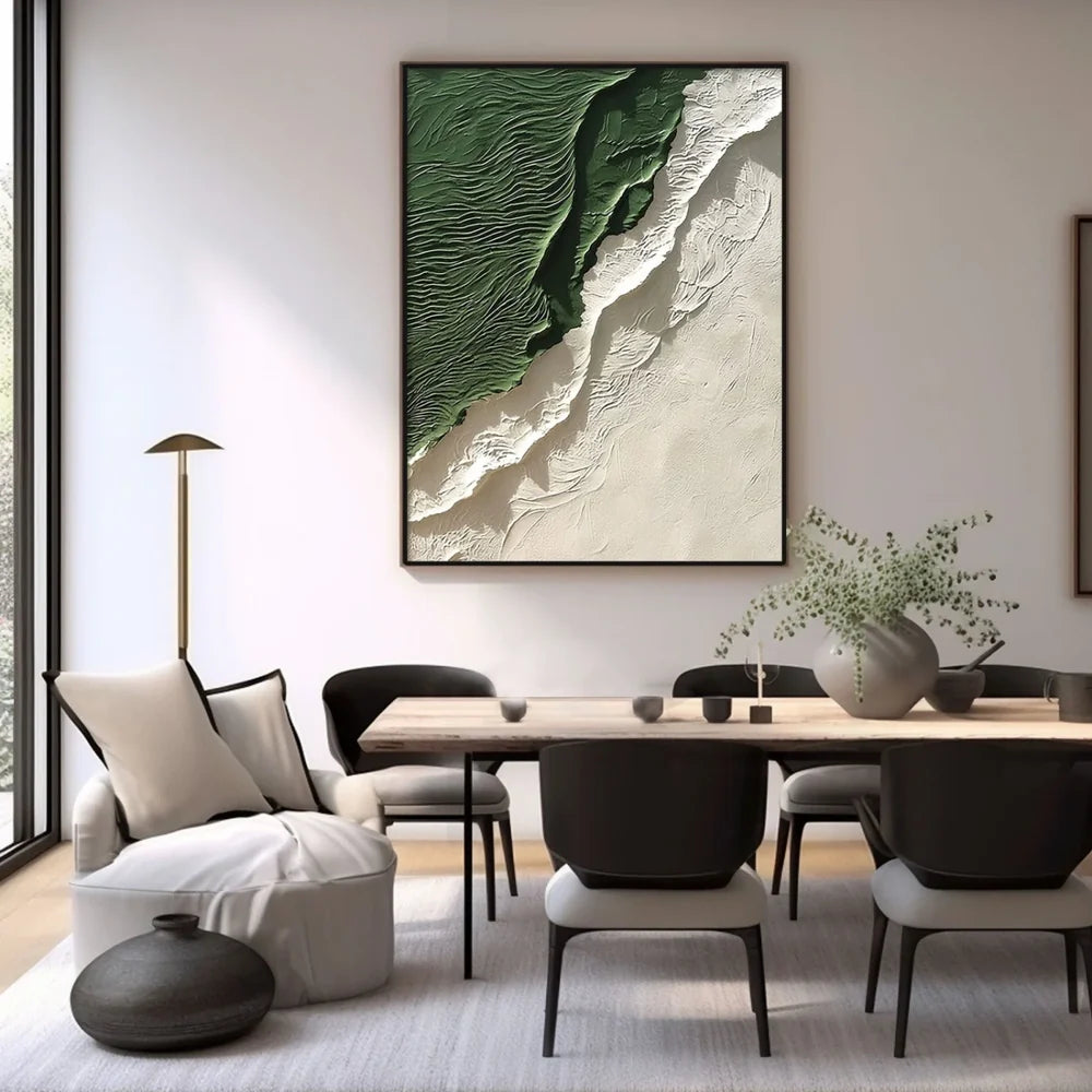 Green Minimalist Textured Wall Art #MT106