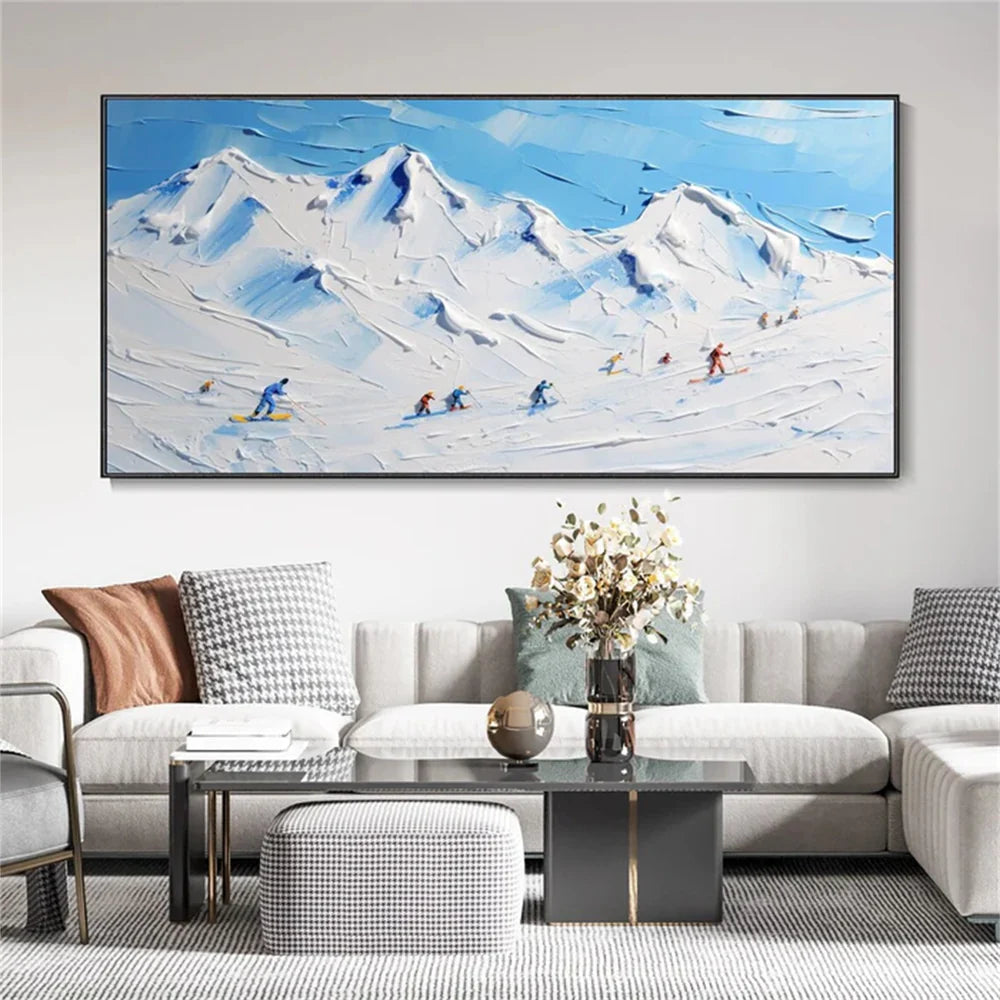 Skiing Sport Art Textured Canvas #PT036