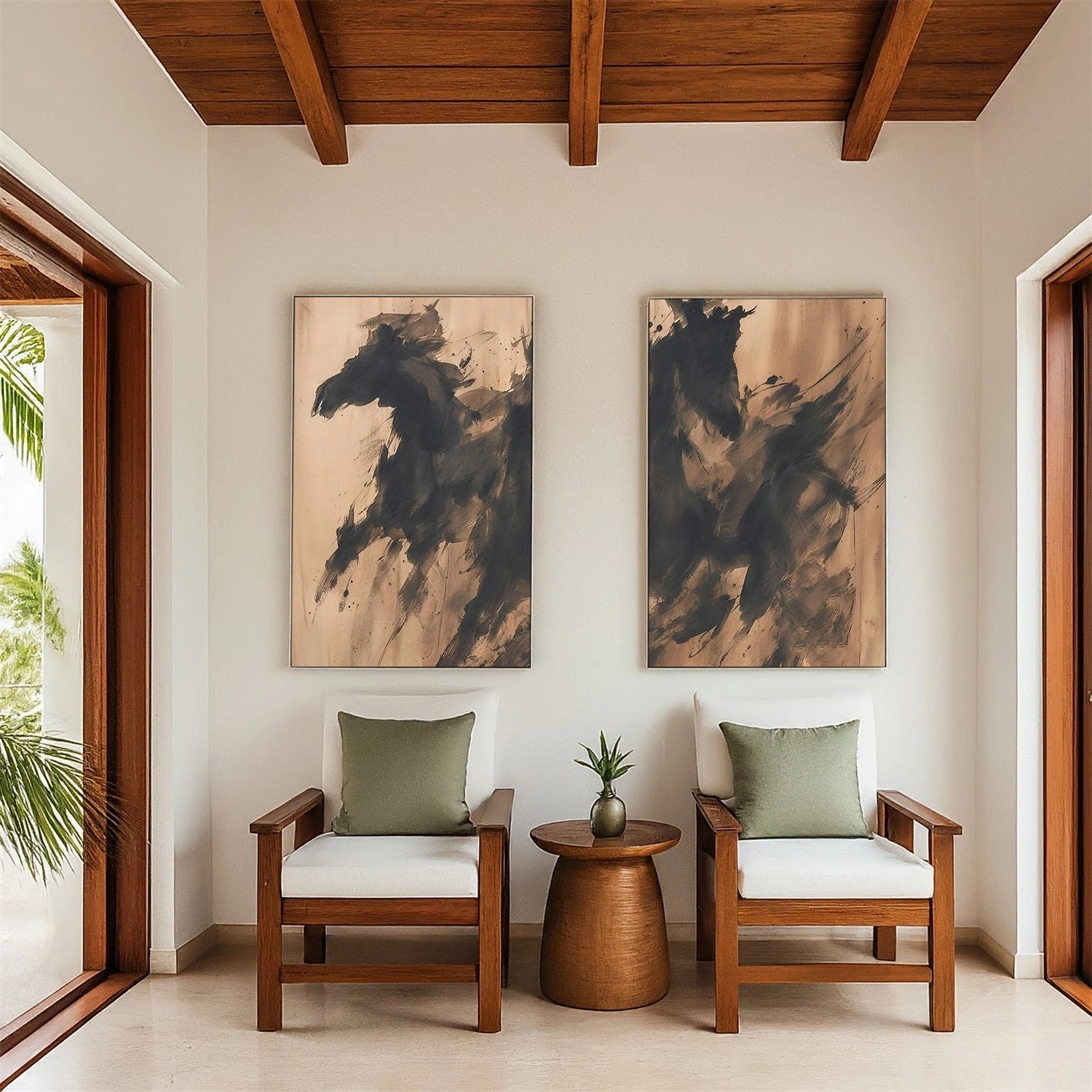 Abstract Horse Animal Wall Art Set of 2 #DL049