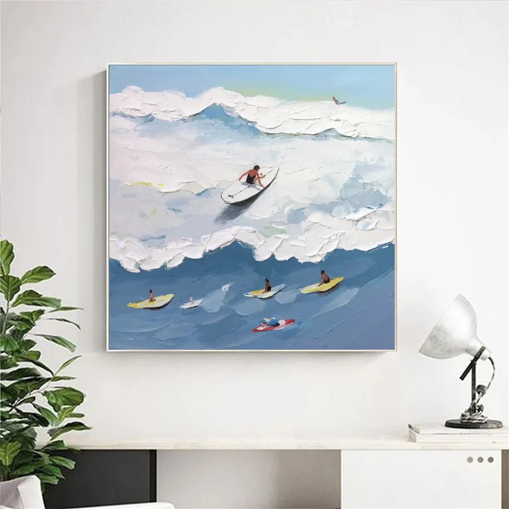 Surfing Sport Art Textured Canvas #PT026