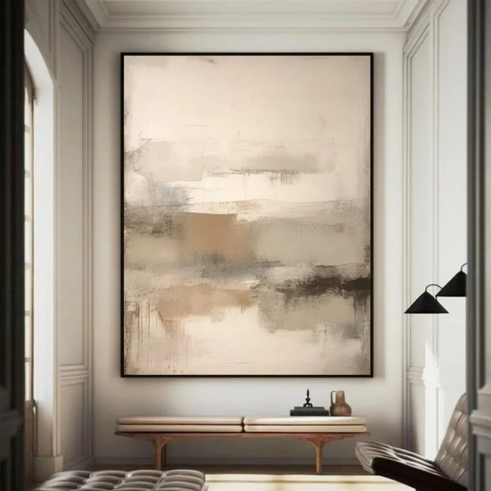 Beige and Brown Abstract Wall Art #AT109