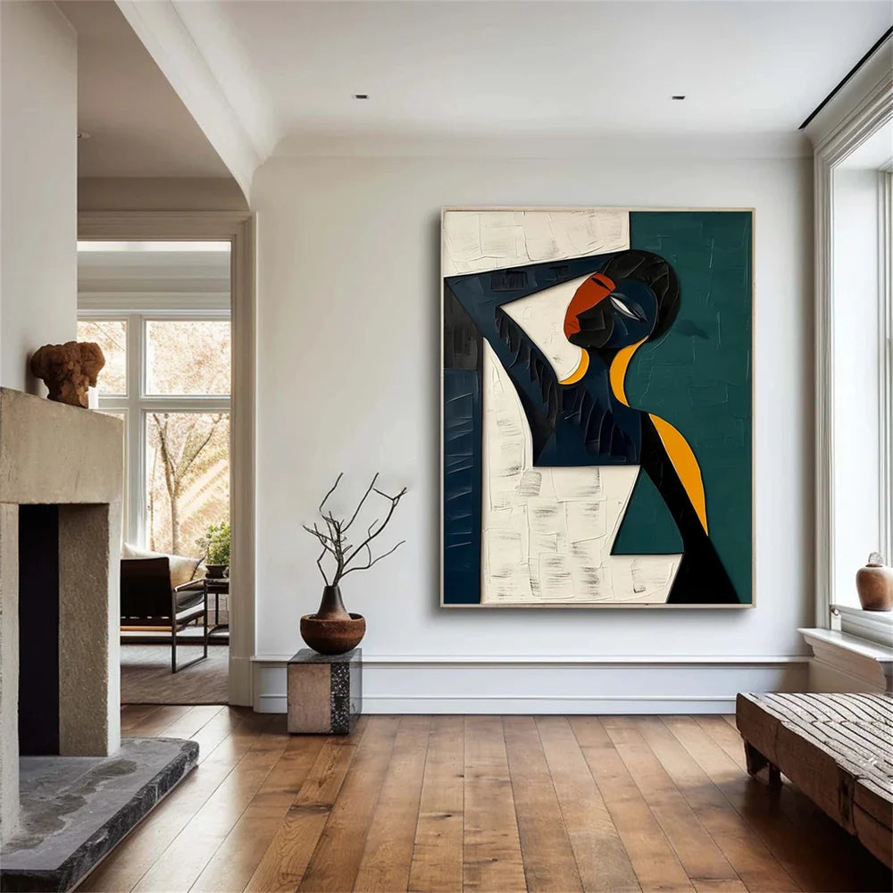 Abstract Portrait Textured Wall Art #PB007
