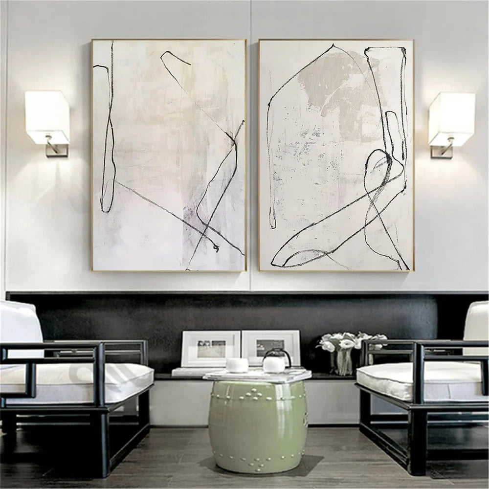 Wabi Sabi Abstract Wall Art Set of 2 #WT010