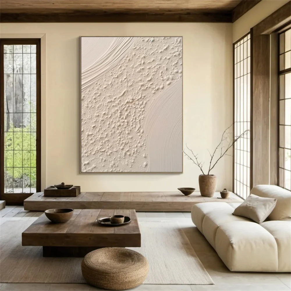 Beige and Brown Abstract Texture Wall Art #AT077