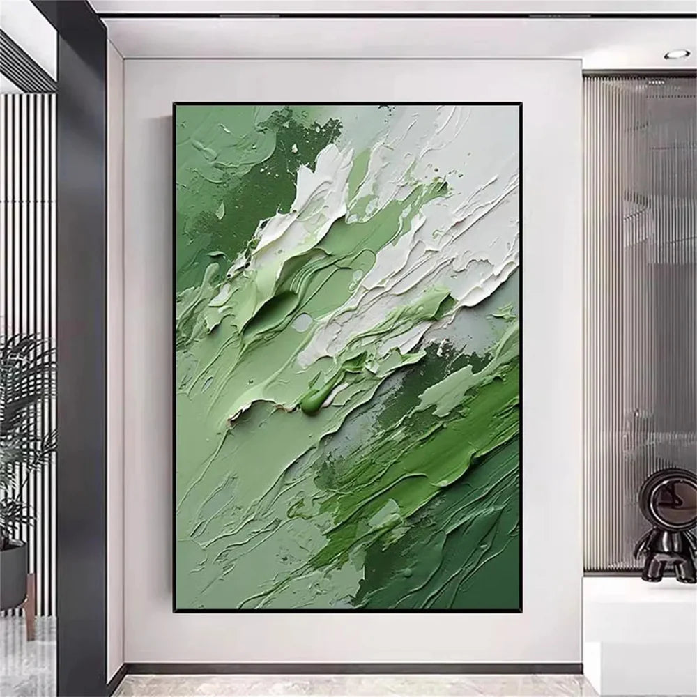 Green Abstract Textured Wall Art #AT032