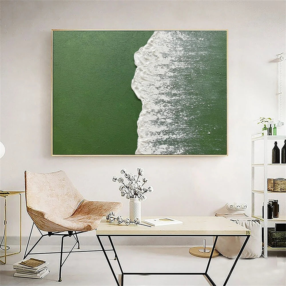 Green Minimalist Textured Wall Art #MT066