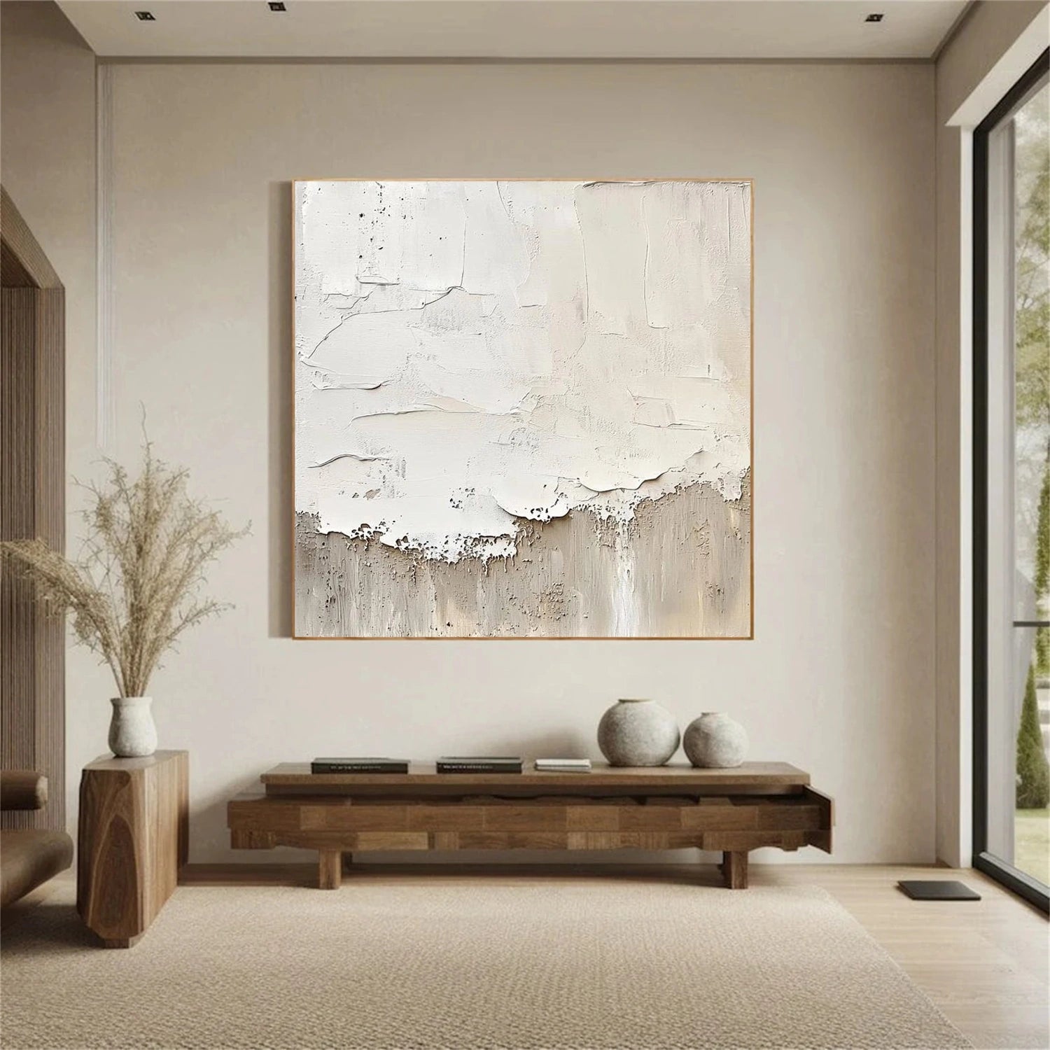 Beige and Brown Abstract Wall Art #AT167