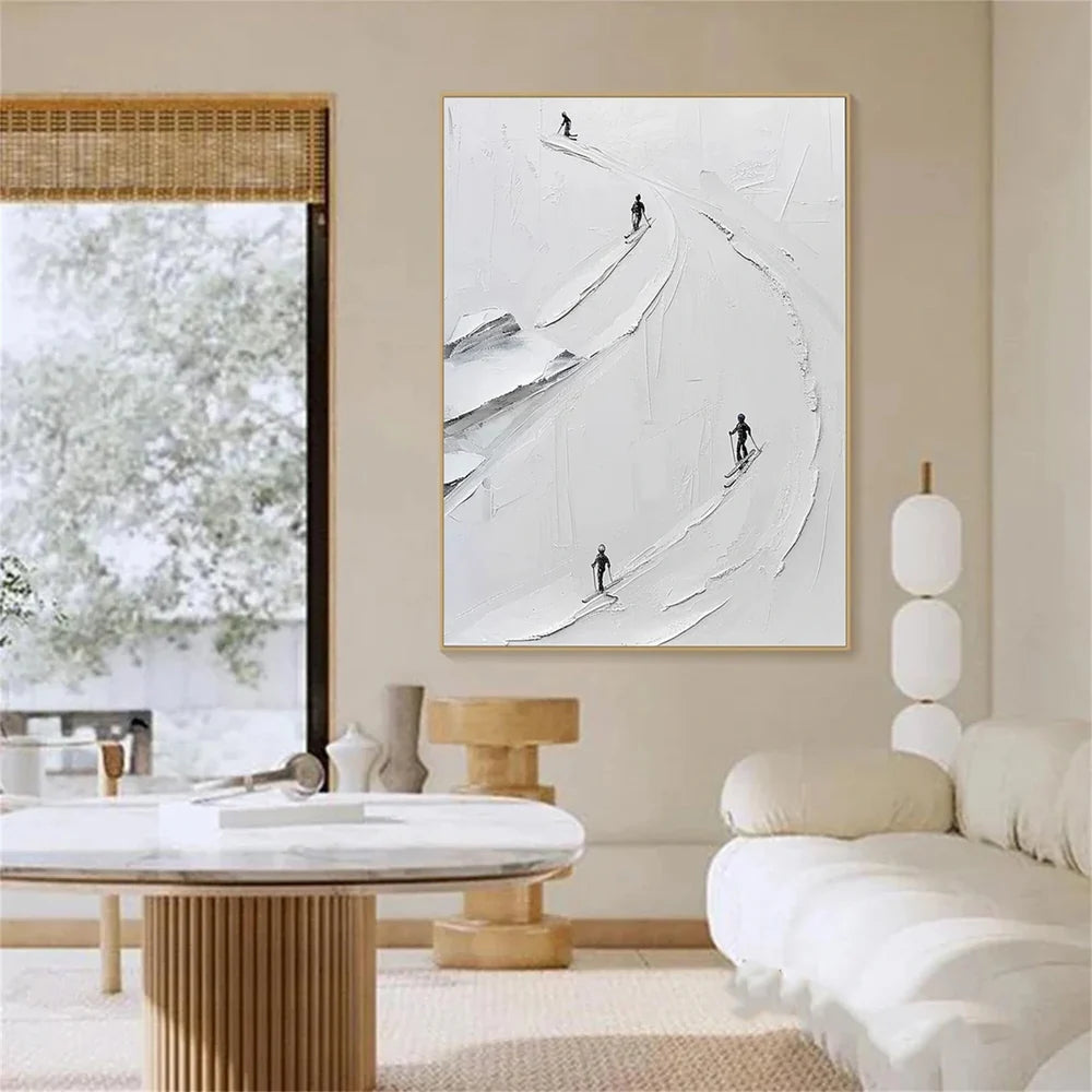 Skiing Sport Art Textured Canvas #PT040