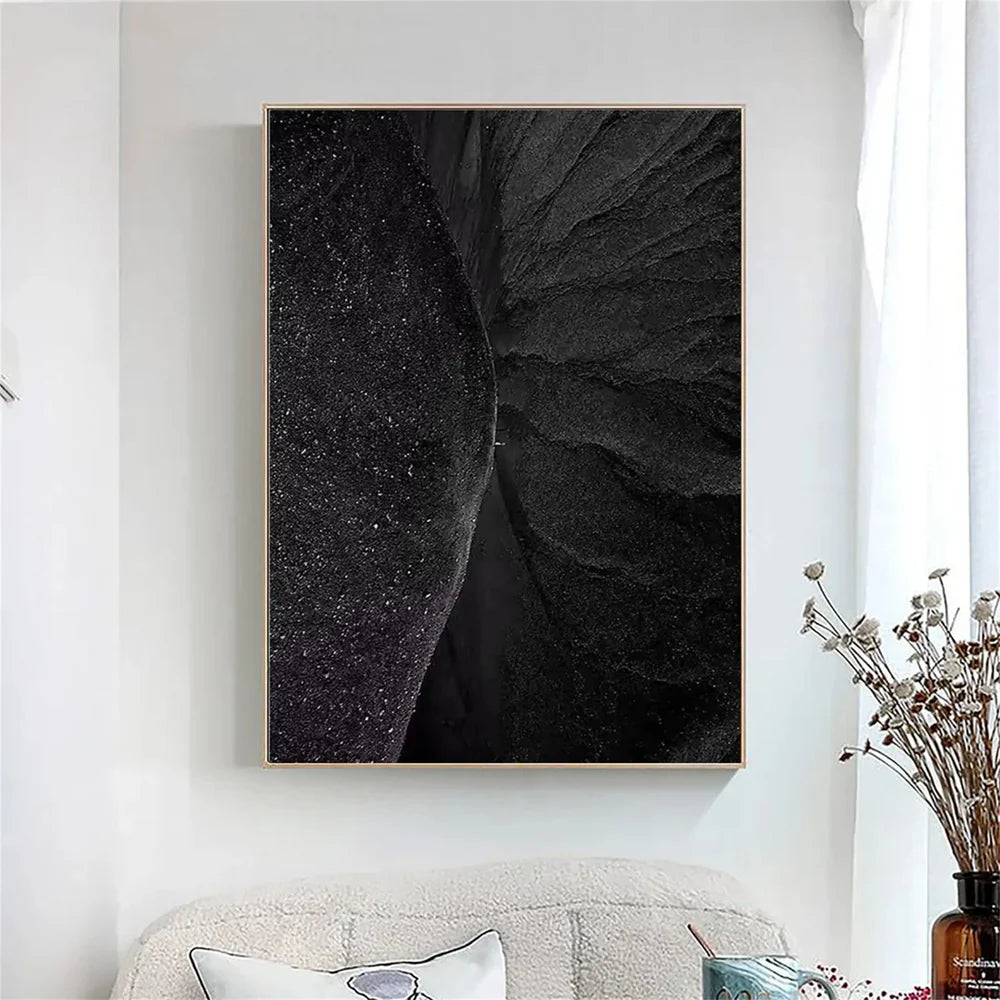 Black Minimalist Textured Wall Art #MT010
