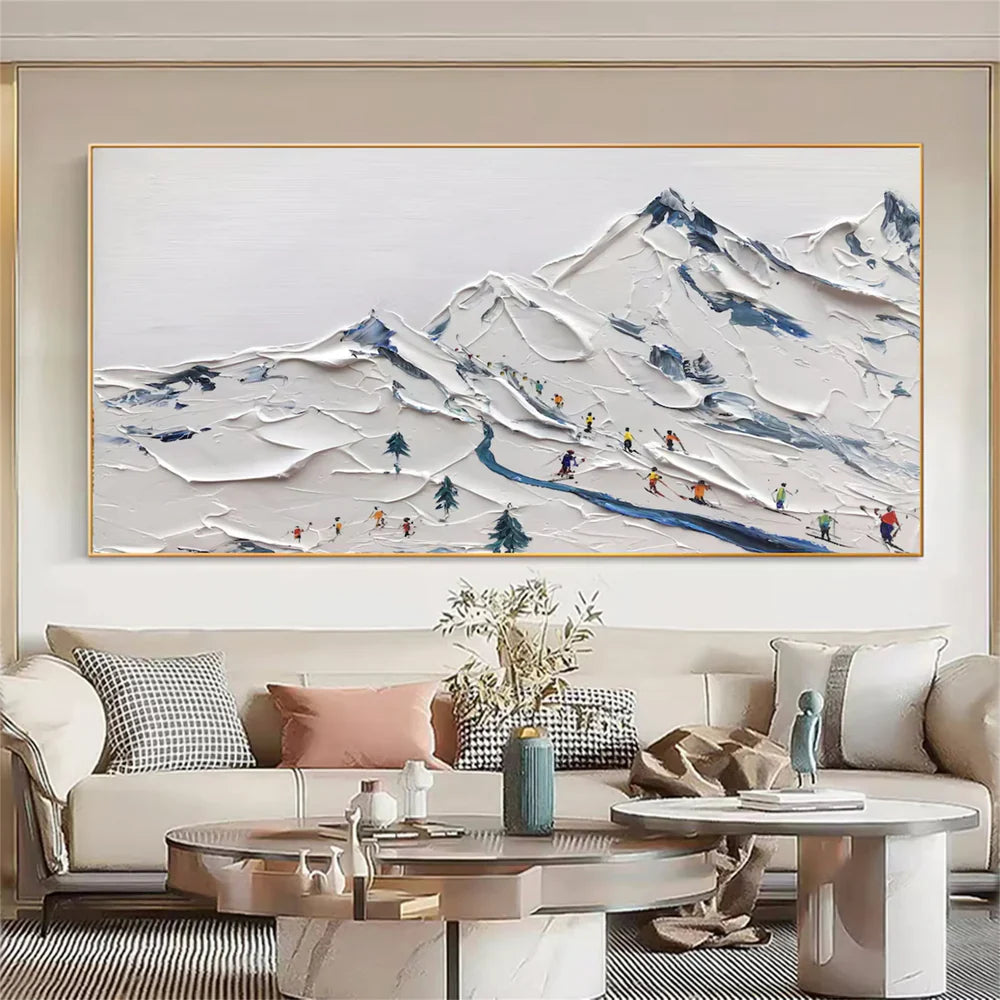 Skiing Sport Art Textured Canvas #PT010