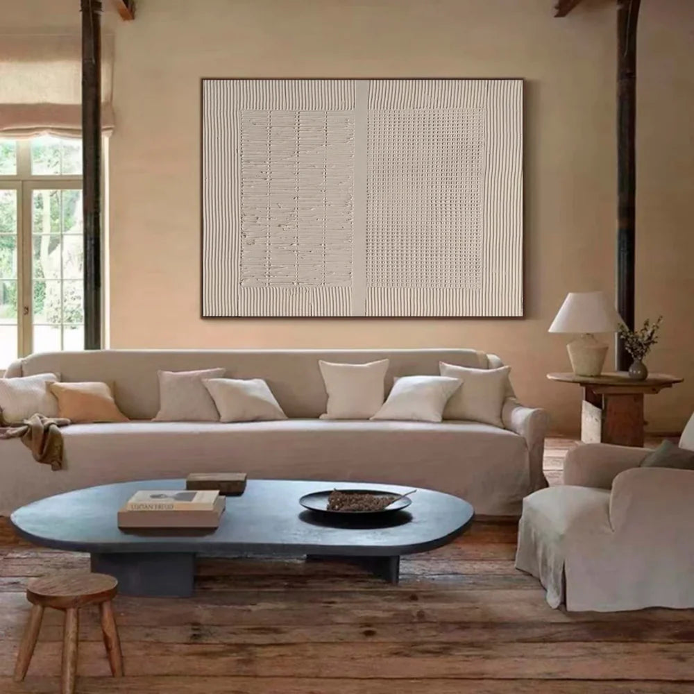 Beige and Brown Abstract Texture Wall Art #AT081