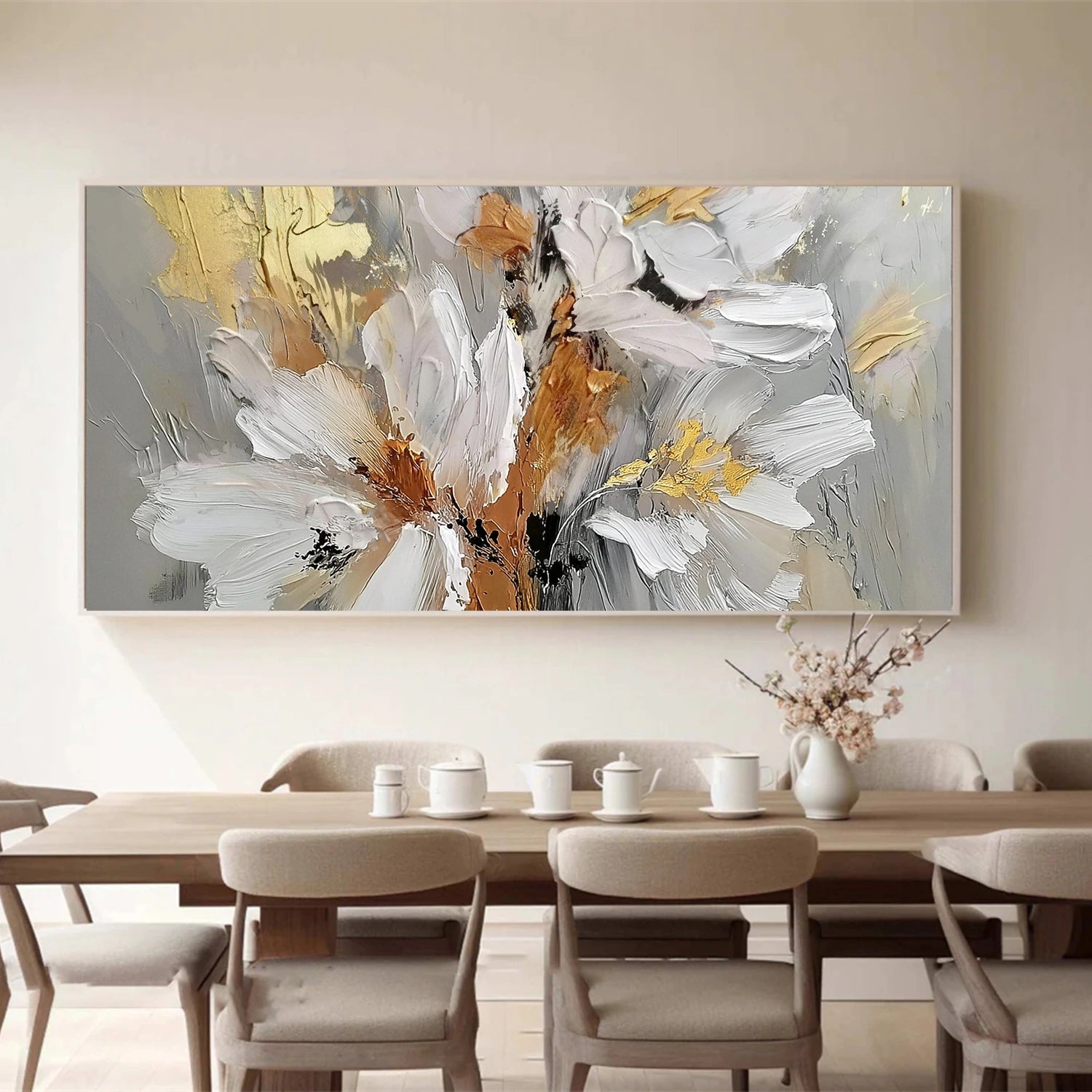 Flower & Tree Textured Abstract Wall Art #SF050