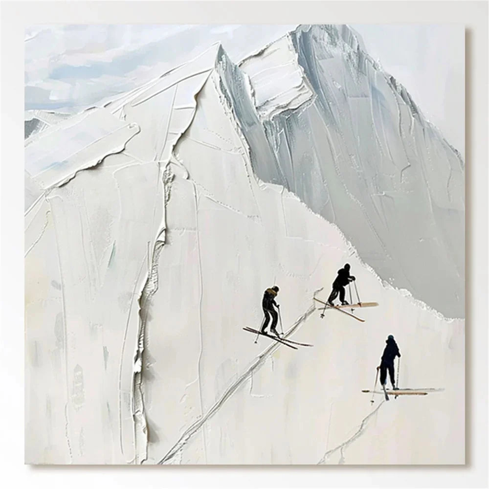 Skiing Sport Art Textured Canvas #PT006