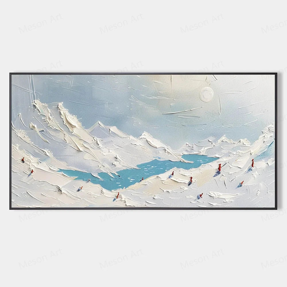 Skiing Sport Art Textured Canvas #PT007
