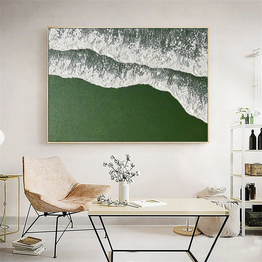 Green Minimalist Textured Wall Art #MT065