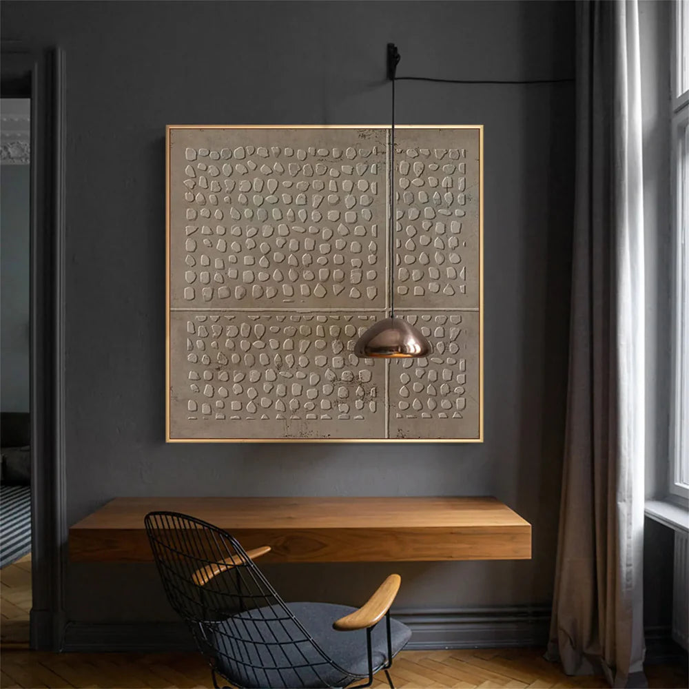 Beige and Brown Abstract Texture Wall Art #AT009