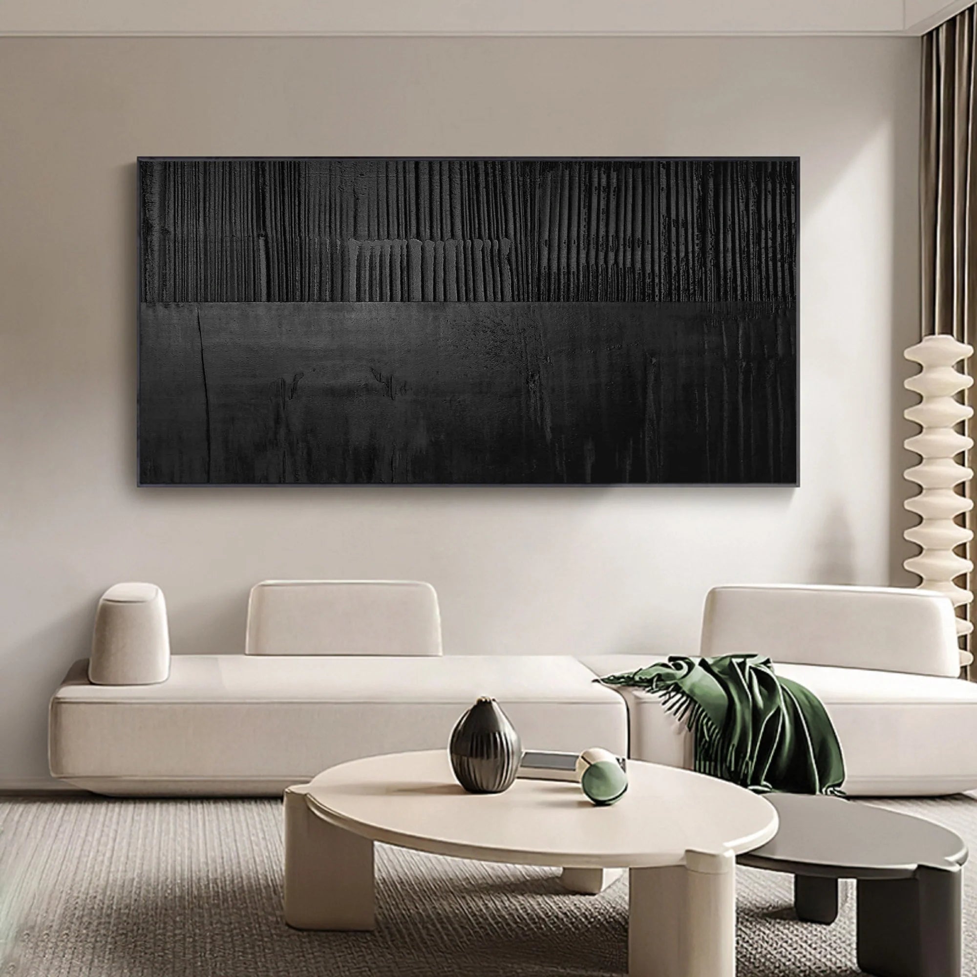 Black Minimalist Textured Wall Art #MT011