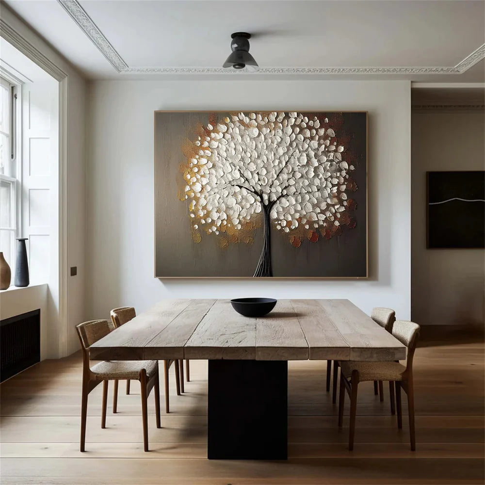 Flower & Tree Textured Abstract Wall Art #SF018