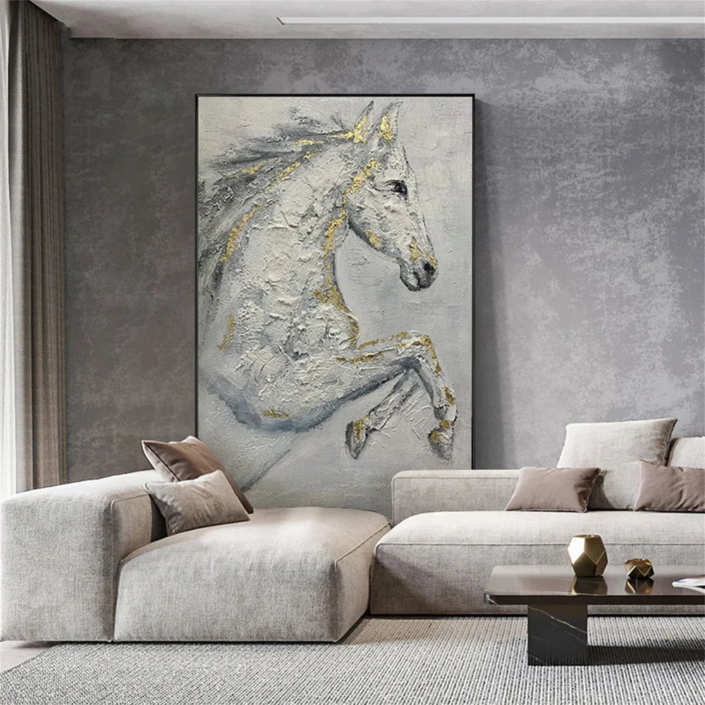 Abstract Horse Animal Textured Wall Art #DL013
