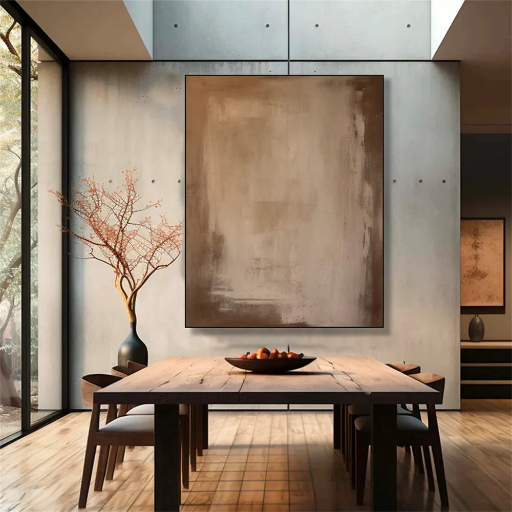 Beige and Brown Abstract Wall Art #AT111