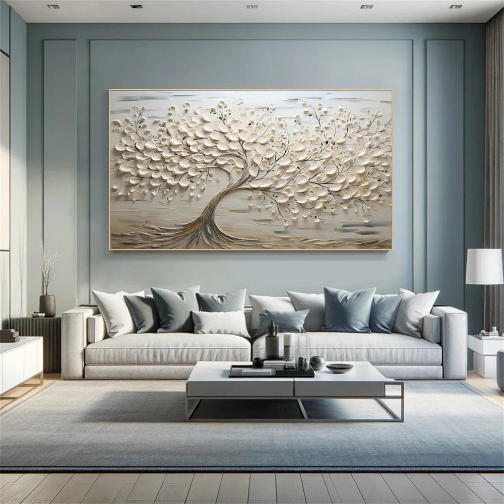Flower & Tree Textured Abstract Wall Art #SF015