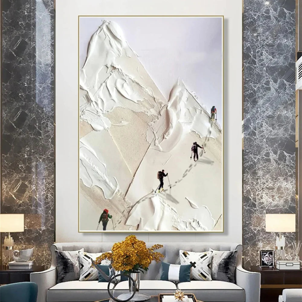 Skiing Sport Art Textured Canvas #PT004