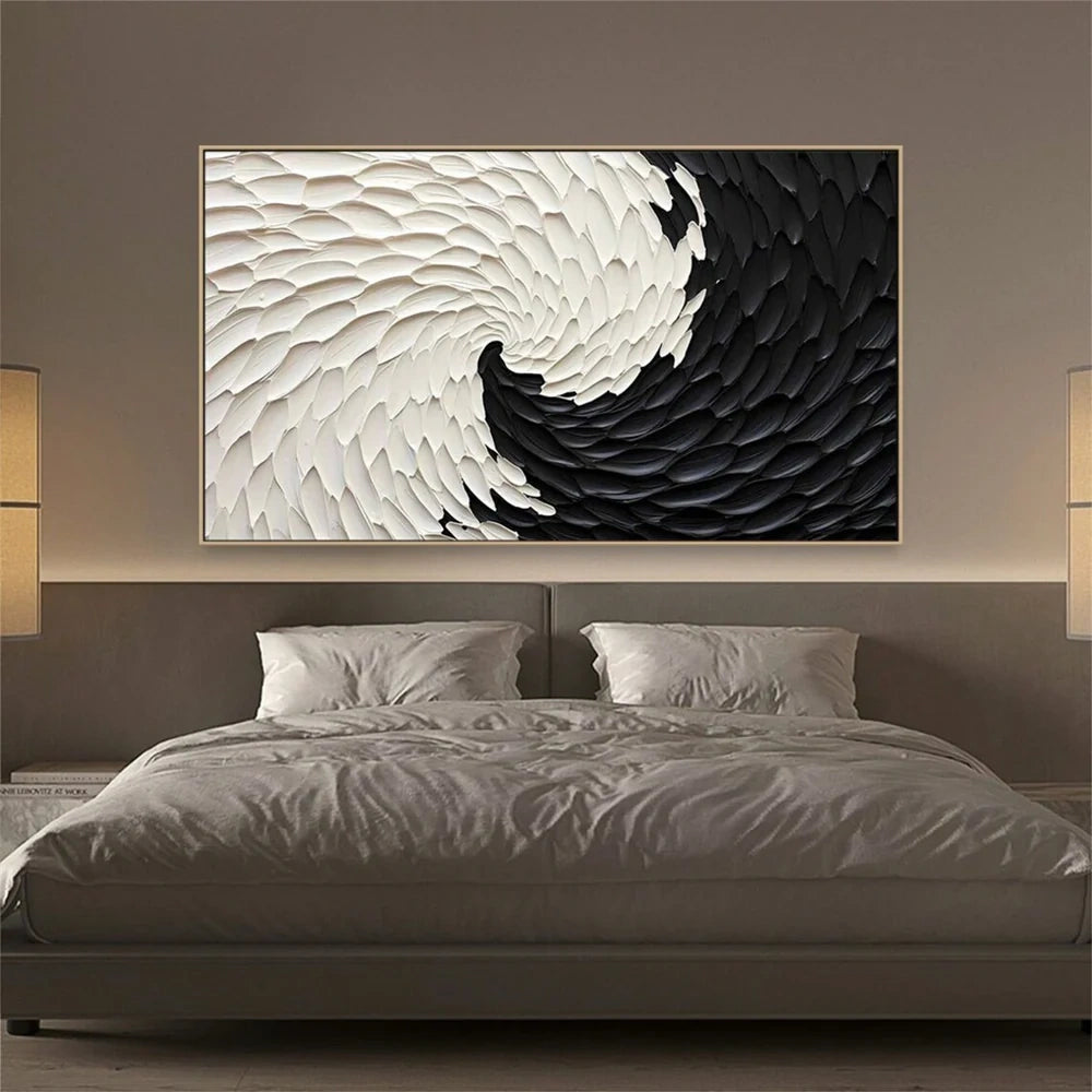 Black and White Minimalist Textured Wall Art #MT102