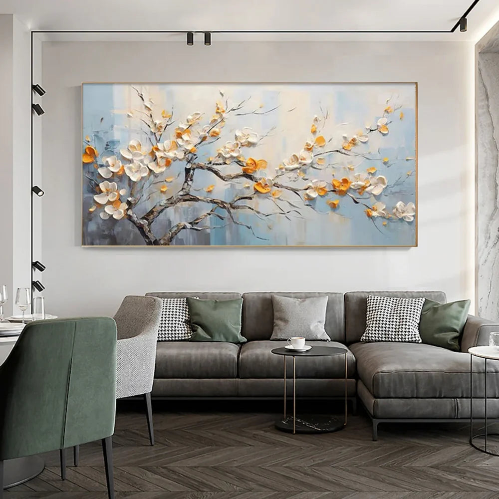 Flower & Tree Textured Abstract Wall Art #SF011