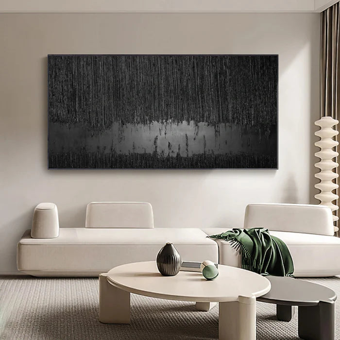Black Minimalist Textured Wall Art #MT051