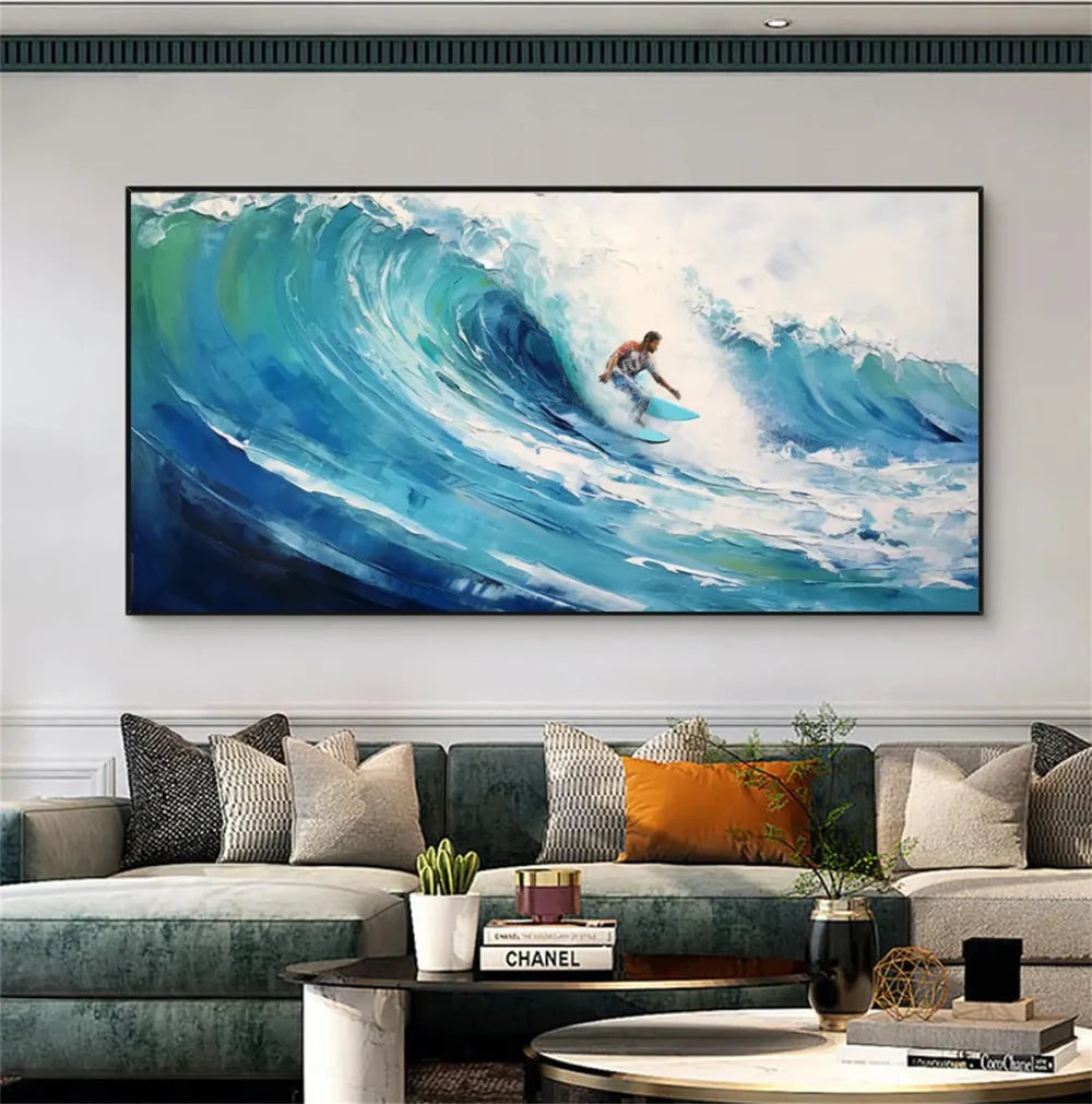 Surfing Sport Art Textured Canvas #PT016