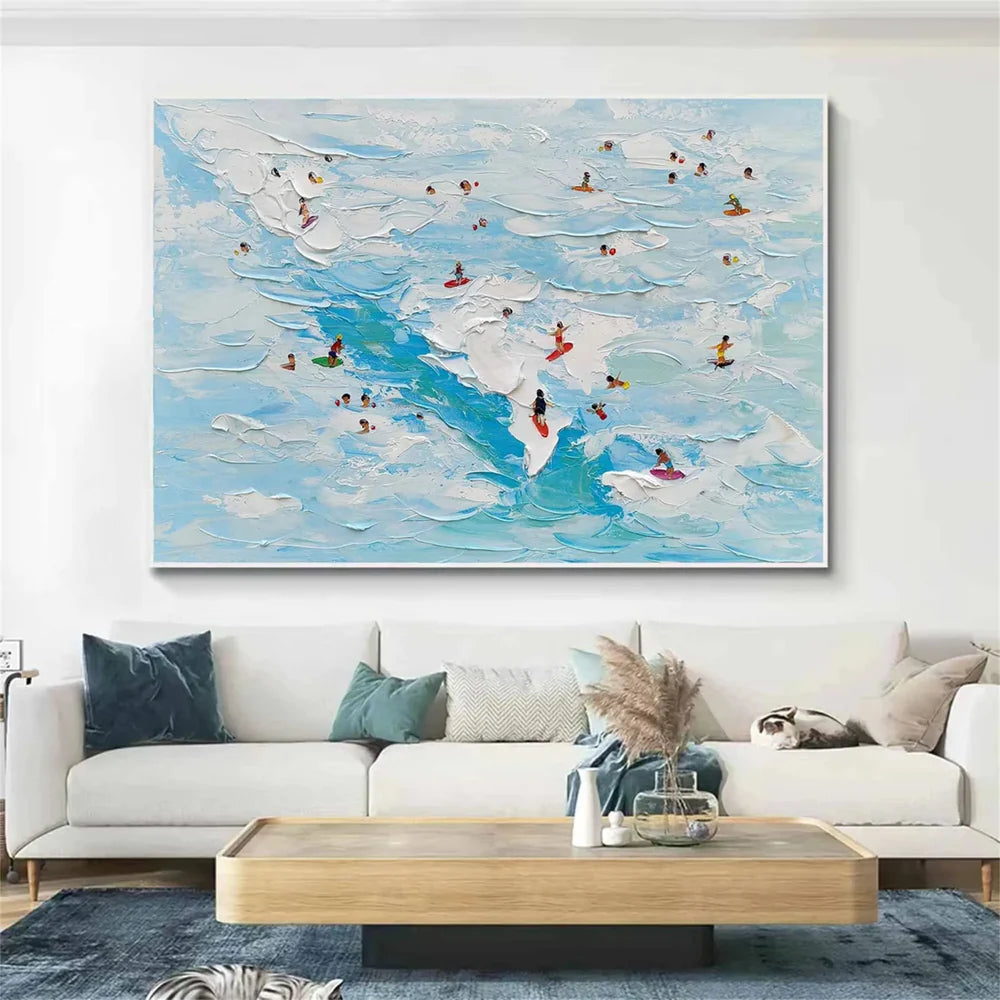 Surfing Sport Art Textured Canvas #PT034
