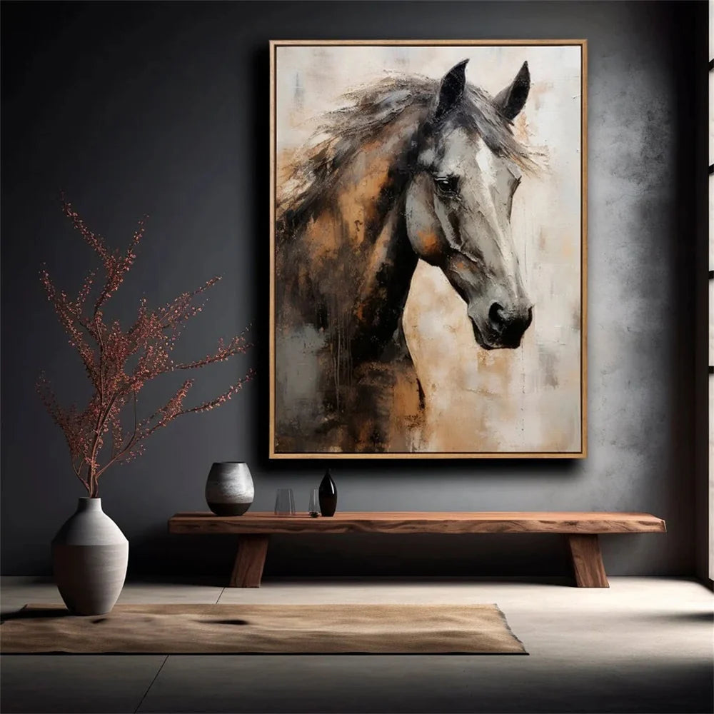 Abstract Horse Animal Textured Wall Art #DL002