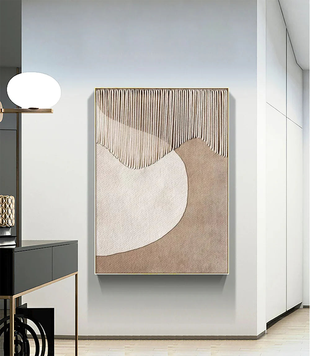 Beige and Brown Abstract Texture Wall Art #AT016