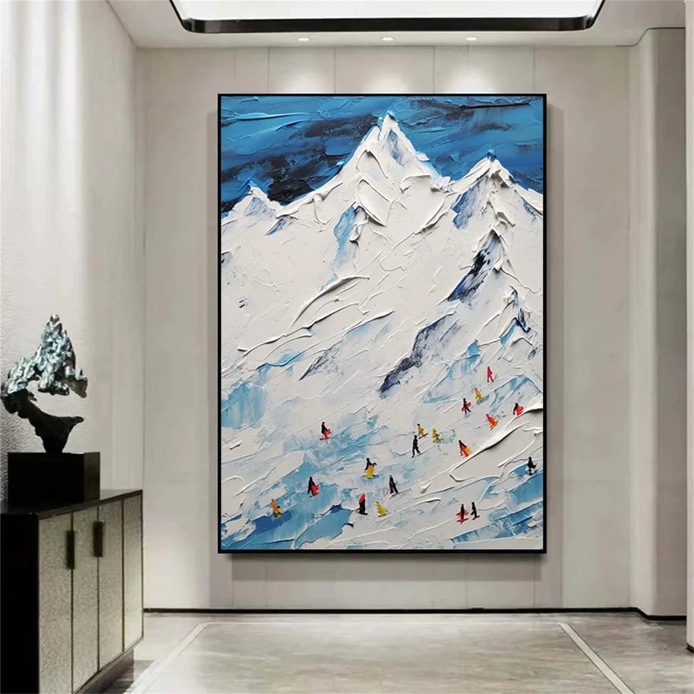 Skiing Sport Art Textured Canvas #PT021