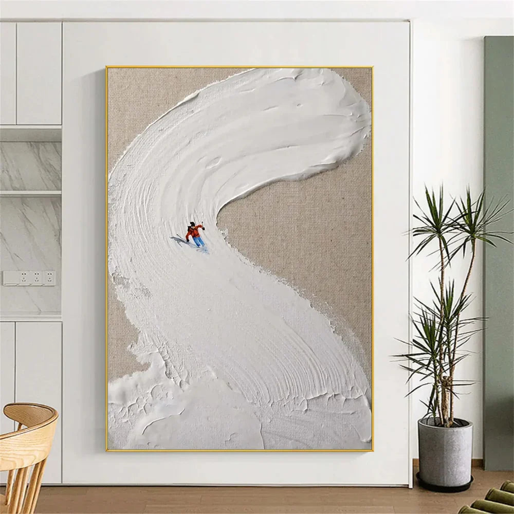 Skiing Sport Art Textured Canvas #PT014