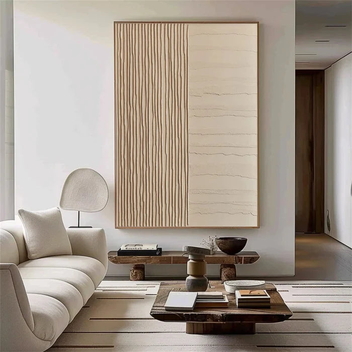 Beige and Brown Abstract Texture Wall Art #AT015