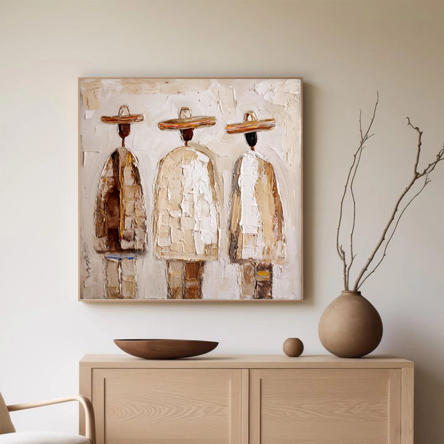 Abstract Portrait Textured Wall Art #PB024