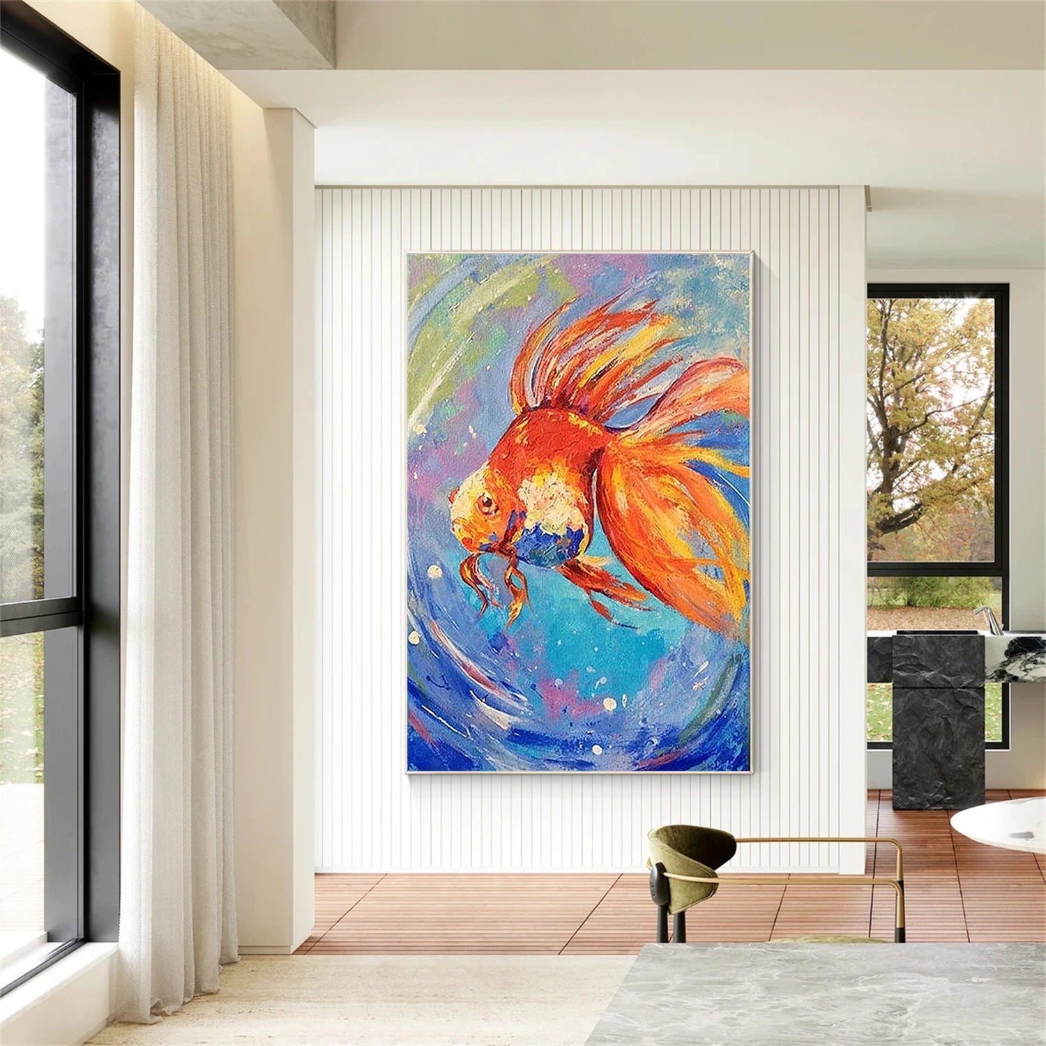 Abstract Goldfish Animal Wall Art #DL063