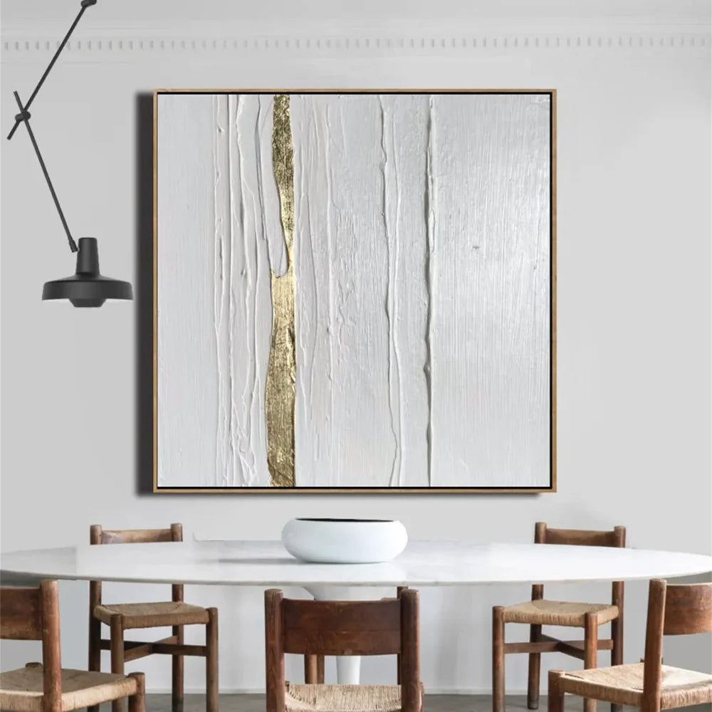 White Minimalist Textured Wall Art #MT123